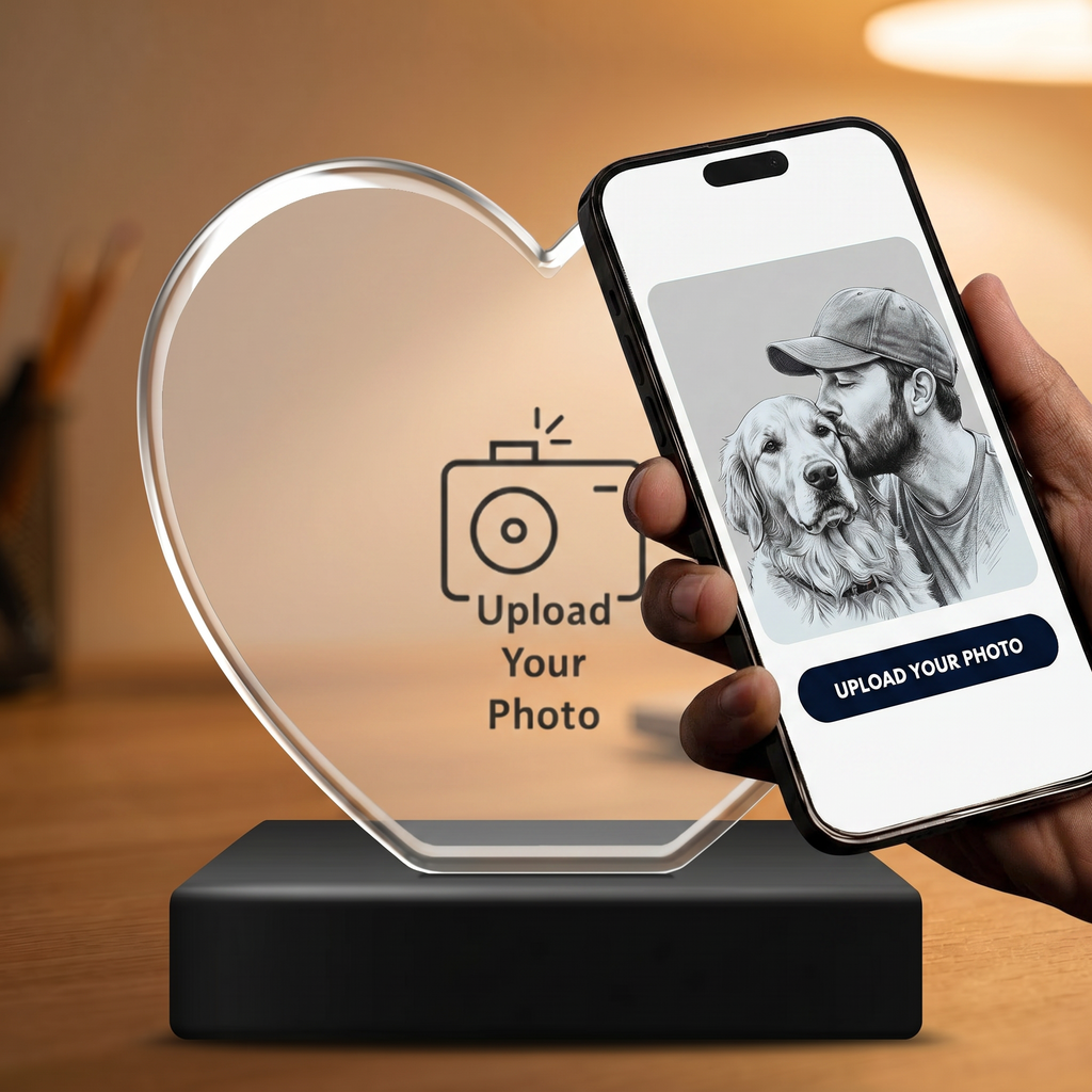 3D MEMORY CRYSTAL™ - TABLETOP - RECTANGLE - VALENTINE'S DAY