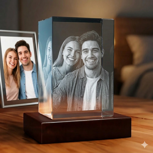 3D MEMORY CRYSTAL™ - TABLETOP - RECTANGLE - VALENTINE'S DAY