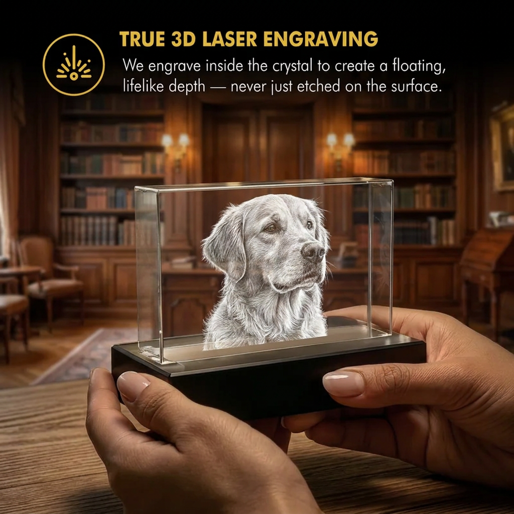 3D MEMORY CRYSTAL™ - TABLETOP - RECTANGLE - VALENTINE'S DAY